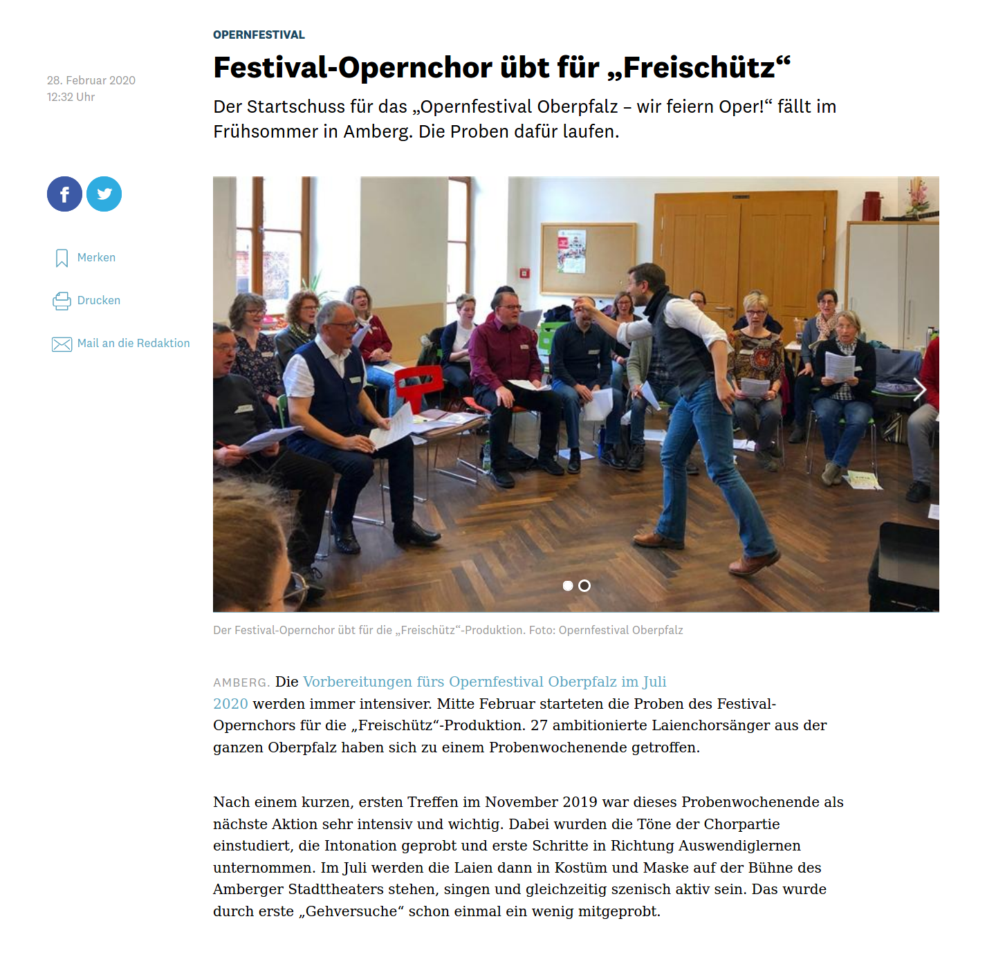 Opernfestival Oberpfalz Chor Probenwochenende